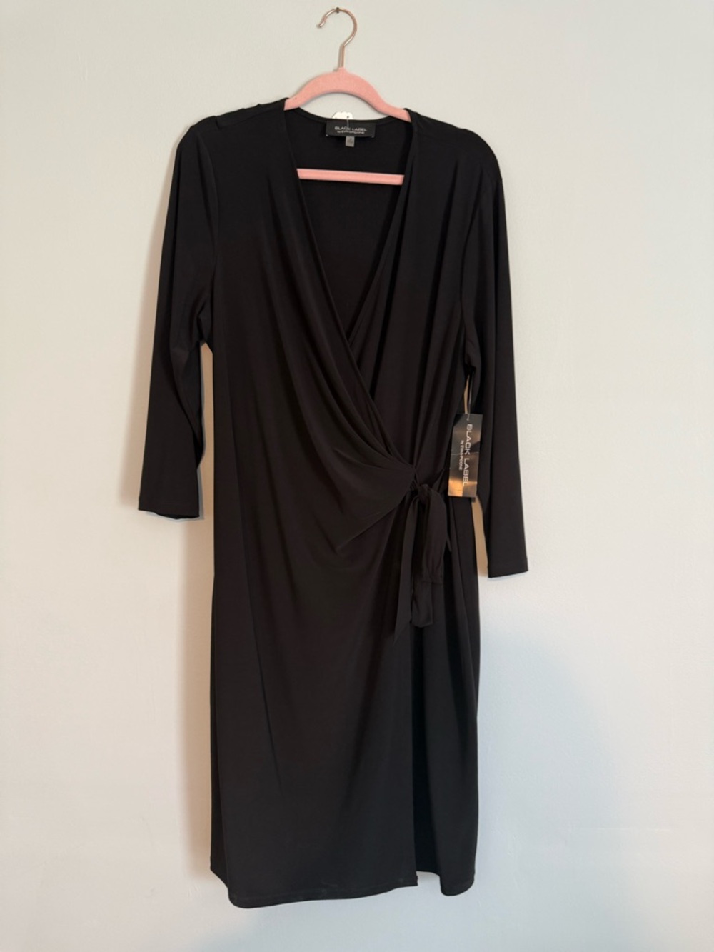 New Black Label Evan Picone Faux Wrap Dress Sz 16